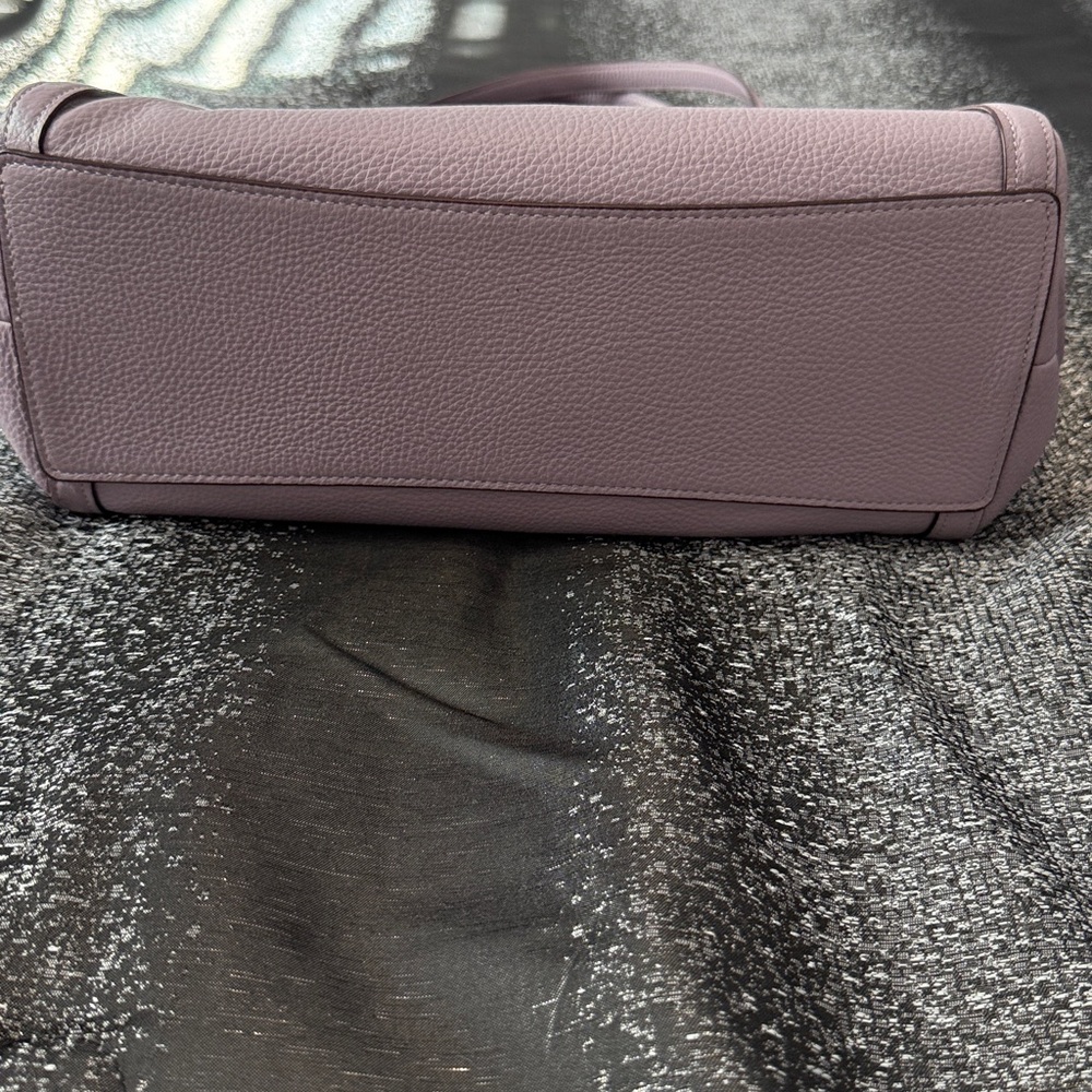 Coach Lavender Pebbled Leather Shoulder Bag Hobo Zip Pocket Everyday Purse - Picture 2 of 11